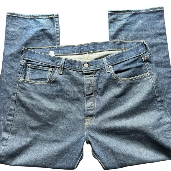 Mens Levi's 501 Blue Jeans - Picture 3 of 6